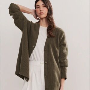 Jenni Kayne cashmere cocoon cardigan in olive size xxs